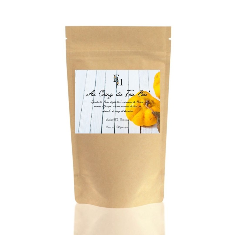 Au Coing du Feu Bio - Infusion aromatisée bio - Sachet 100 grammes