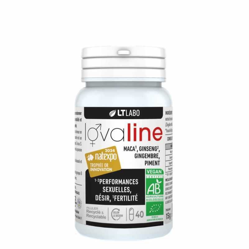 Lovaline 40 cápsulas - Maca, Ginseng, Ginger, Piment - Rendimiento sexual, deseo y fertilidad