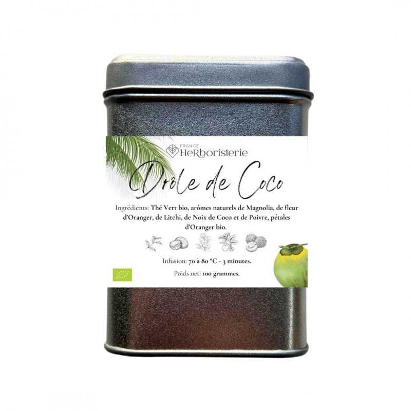 Divertido Coco - té verde - Caja de metal 100 gramos