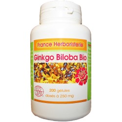 GELULES GINGKO-BILOBA 200 gélules dosées à 250 mg.