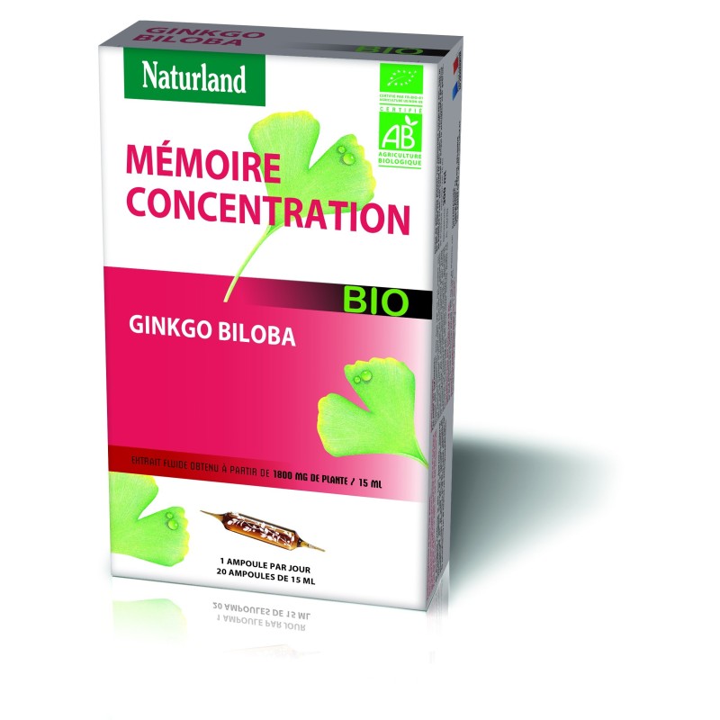 Ampoules de plantes gingko biloba.