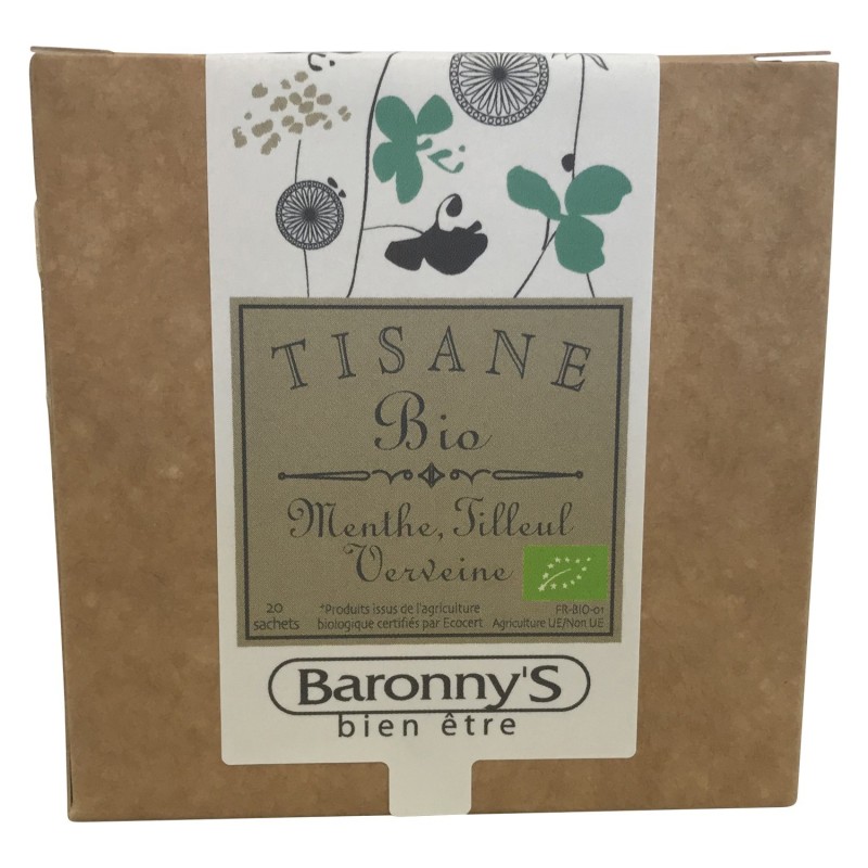 Tisane menthe verveine tilleul BIO 