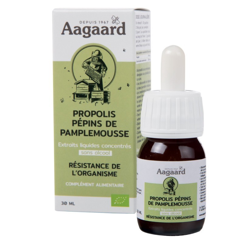 Propolis et extrait de pépins de pamplemousse gouttes 30ml - Aagaard