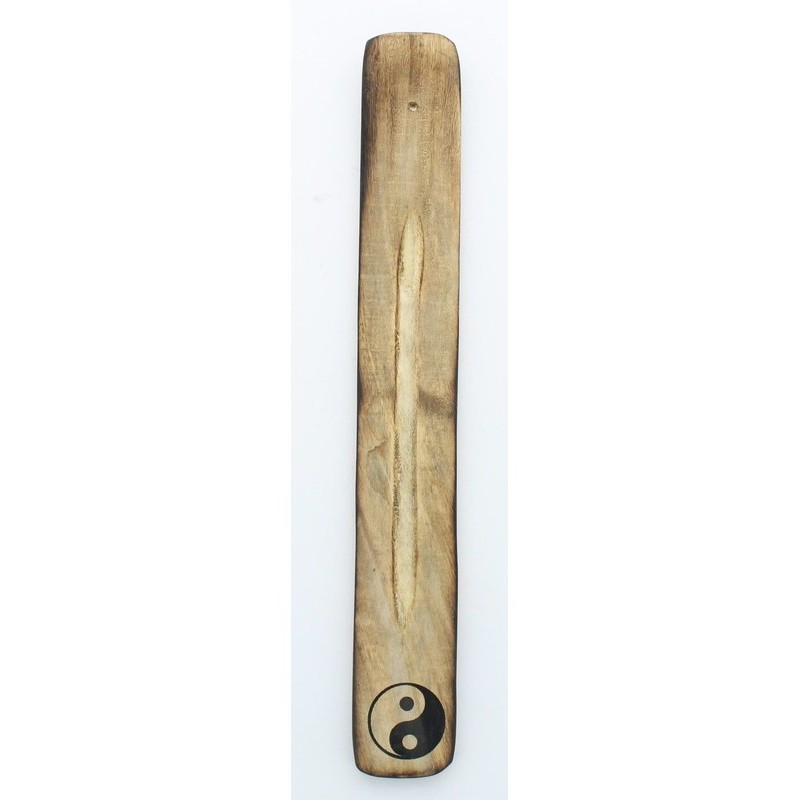 Porte-encens en Bois de manguier Motif Yin Yang