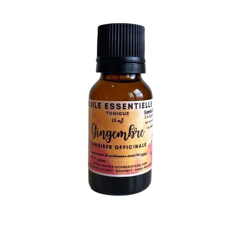 HUILE ESSENTIELLE GINGEMBRE Zingiber officinale  15 ml.