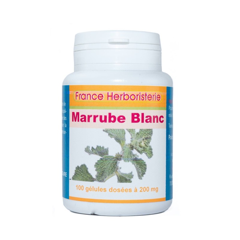 GELULES MARRUBE BLANC 100 gélules dosées a 200 mg.