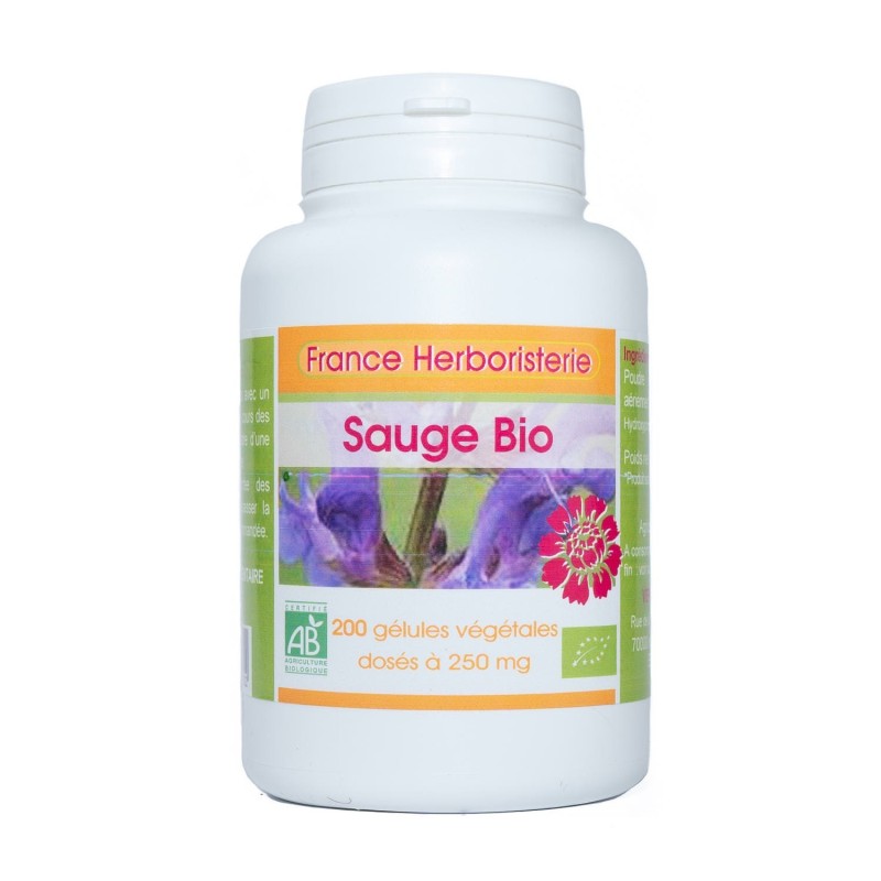 200 gélules SAUGE BIO AB dosées à 200 mg.