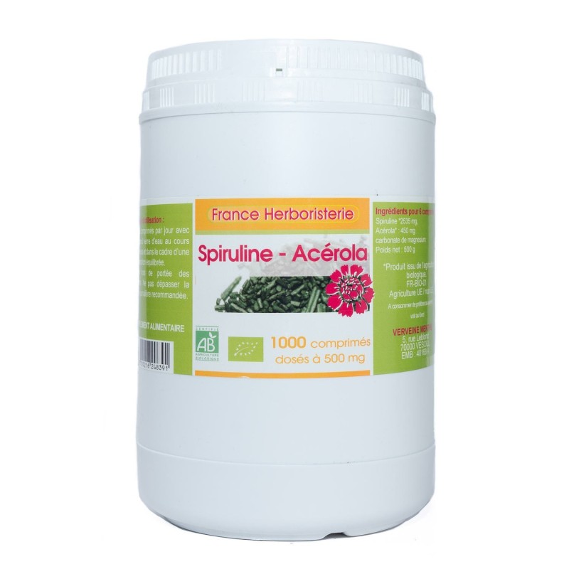 SPIRULINE ECOCERT 1000 comprimés.