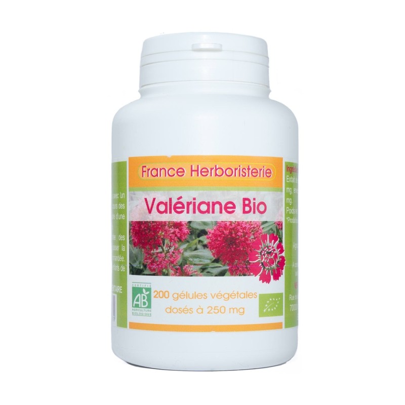 200 gélules VALERIANE BIO AB dosées à 250 mg. 