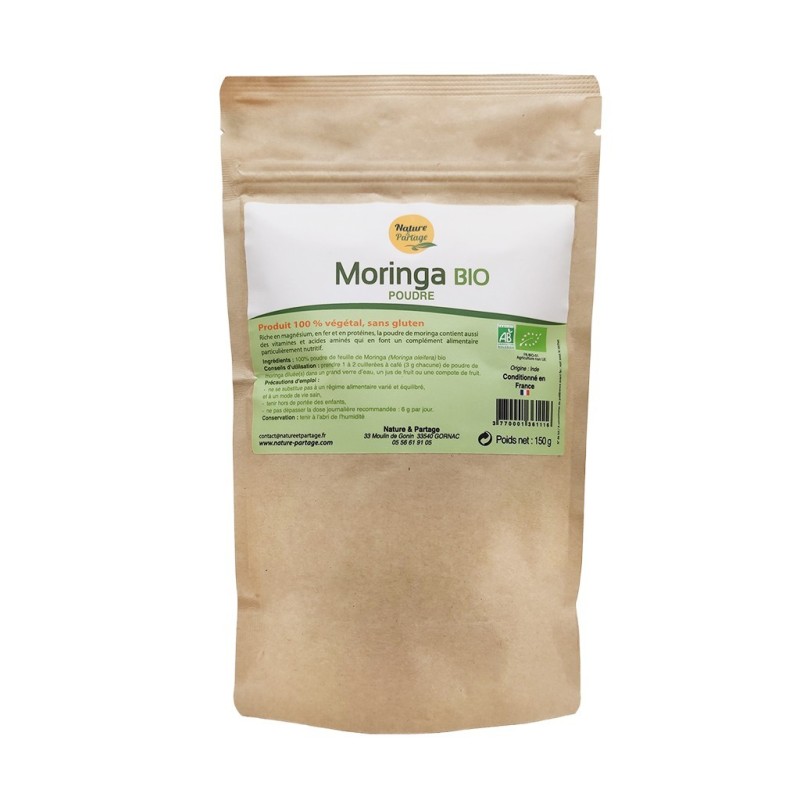 Moringa 150 g BIO certifié Ecocert.