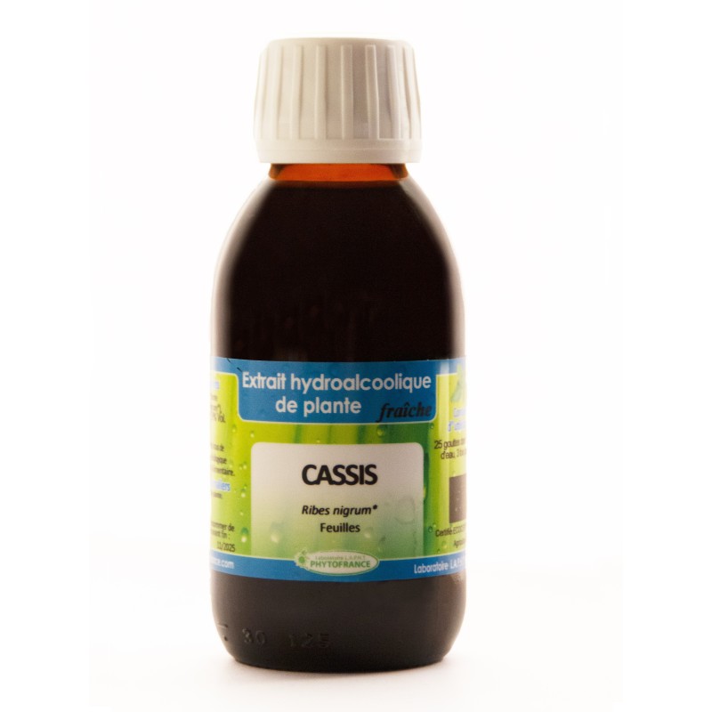 Extrait hydroalcoolique CASSIS BIO (Ribes Nigrum)- 125ml - Phytofrance