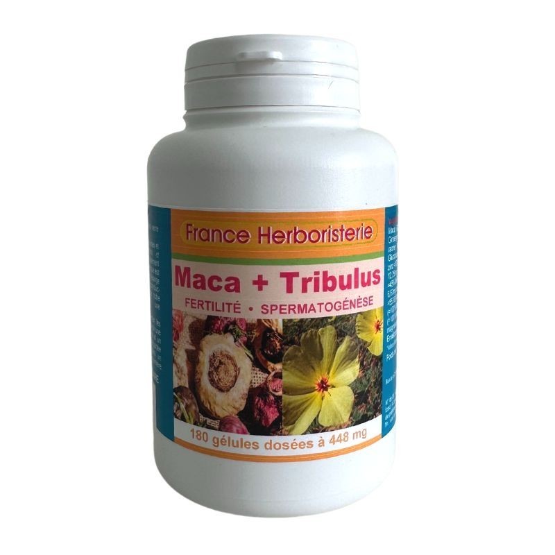 GELULES MACA + TRIBULUS 180 gélules dosées à 448mg.