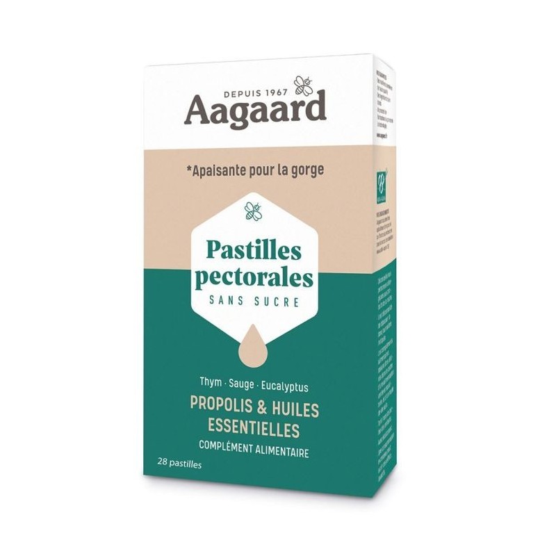 Pastilles pectorales - 28 pastilles Aagaard