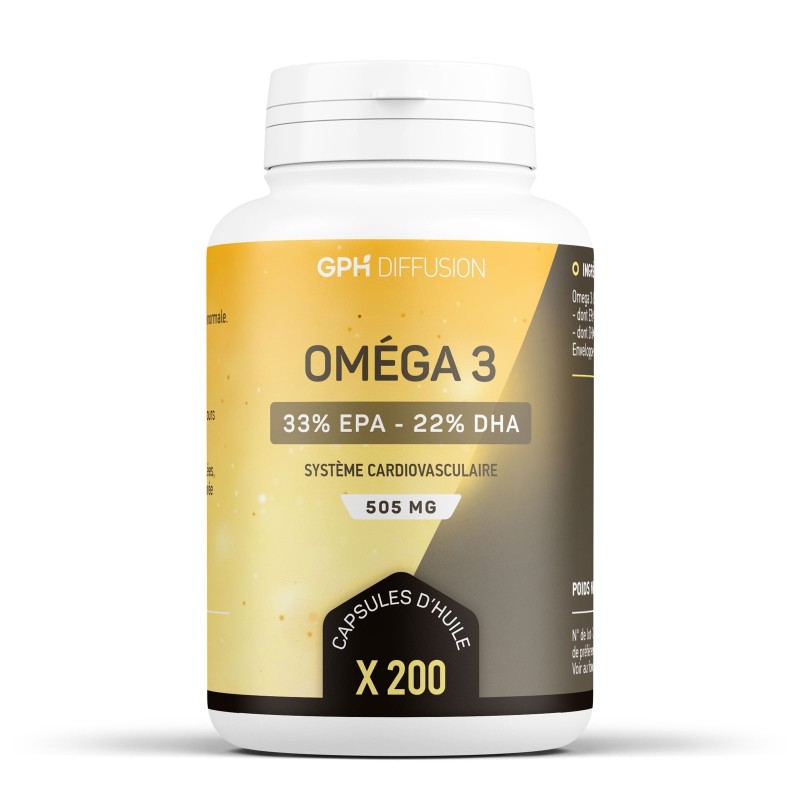 OMEGA 3 - 200 capsules dosées à 505mg