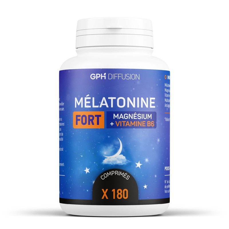 Mélatonine Fort 1 mg 180 comprimés - Magnésium + Vitamine B6